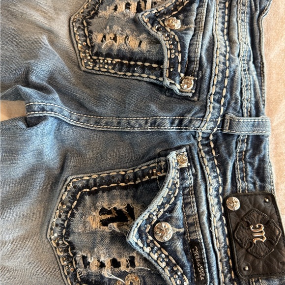 Miss Me Blue Boot Cut Jeans with Embellished Pockets - Picture 5 of 10